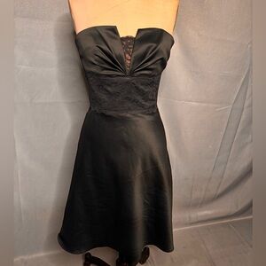 White House Black Market Strapless Black Dress with Lace